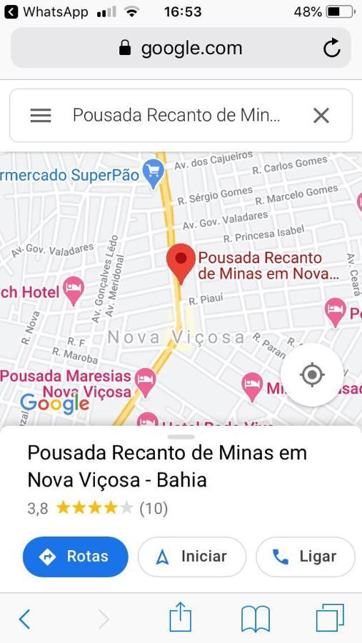 Pousada Recanto De Minas Nova Viçosa Kültér fotó